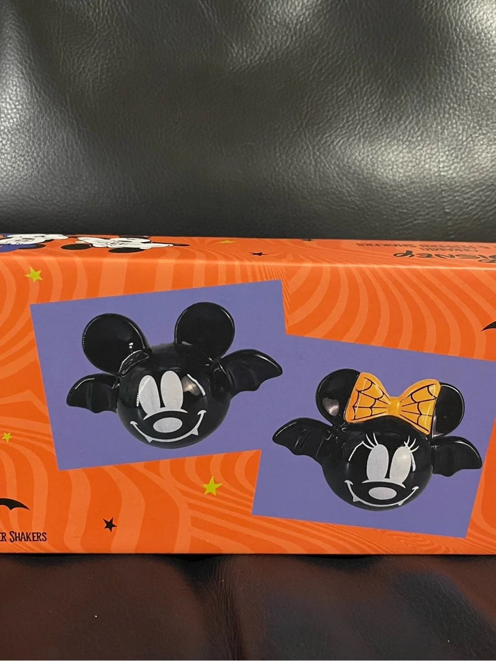 Halloween Disney Mickey and Minnie Bat Salt and Pepper Shakers